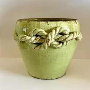 Vintage Vietri Celadon Knotted Planter - Excellent Condition